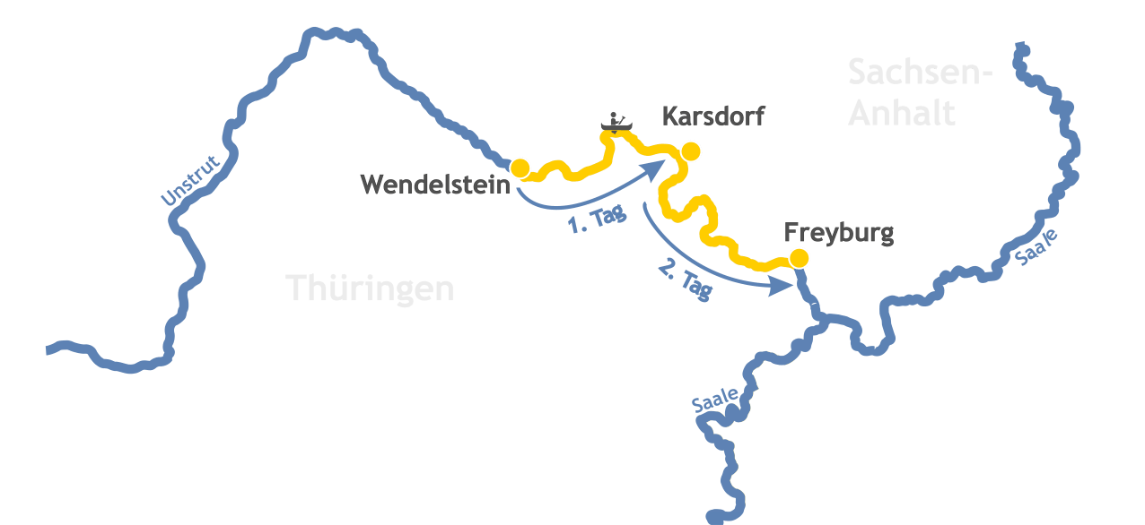 Kanu Karte Unstrut Wendelstein Freyburg